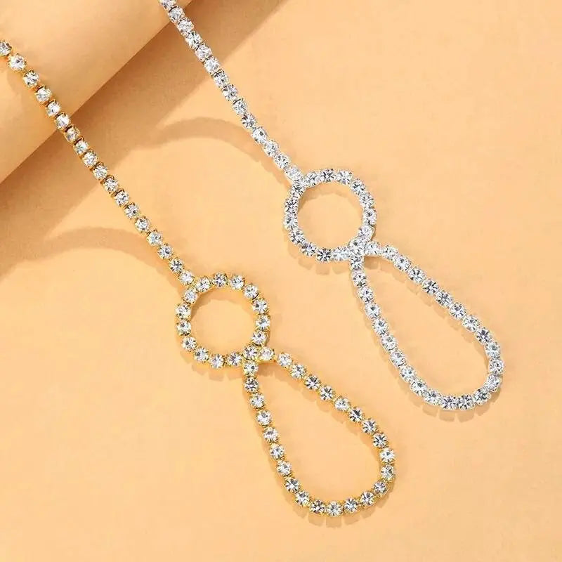 1 pc Circle Adjustable Chain Barefoot Sandals Beach Wedding Jewelry Anklet with Rhinestone Toe Ring Leaf Bridal Toe JettsJewelers