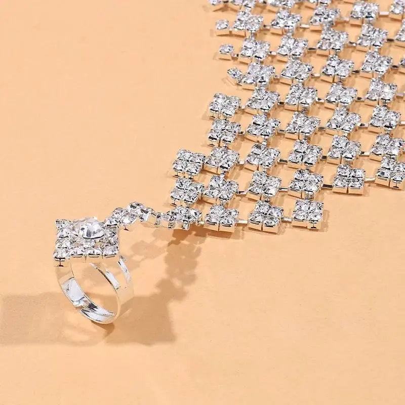 1 pc Full Adjustable Chain Barefoot Sandals Beach Wedding Jewelry Anklet with Rhinestone Toe Ring Leaf Bridal Toe JettsJewelers