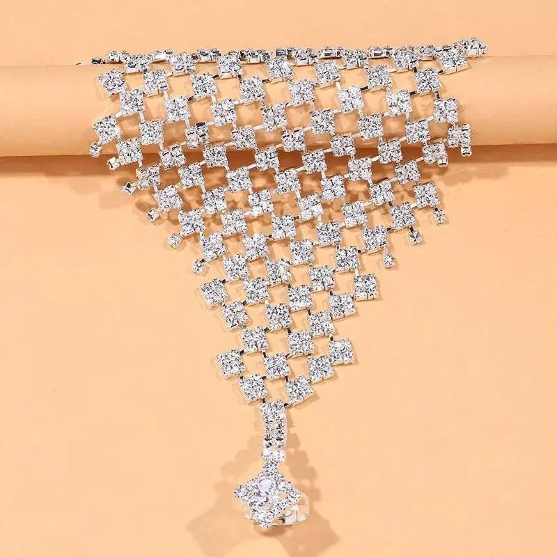 1 pc Full Adjustable Chain Barefoot Sandals Beach Wedding Jewelry Anklet with Rhinestone Toe Ring Leaf Bridal Toe JettsJewelers