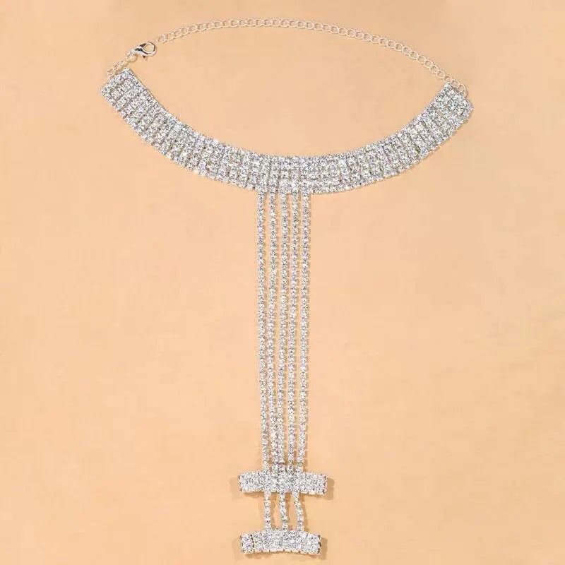 1 pc Multi-layeres Adjustable Chain Barefoot Sandals Beach Wedding Jewelry Anklet with Rhinestone Toe Ring Leaf Bridal Toe JettsJewelers