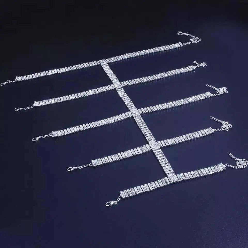 1 pc Rhinestone Cross Leg Chain Gold and Silver for Women Calf Chain For Girls Gold Boho Body Chain for Beach Summer Holiday JettsJewelers