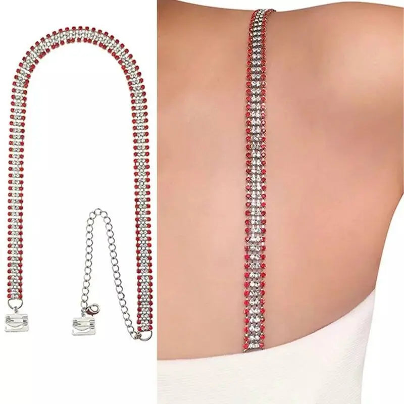 1 pc, 2pc Shoulder Strap Red Rhinestones Body Chain for Women Bohemian Shoulder Chain Necklace Jewelry for Party Wedding Summer Beach JettsJewelers
