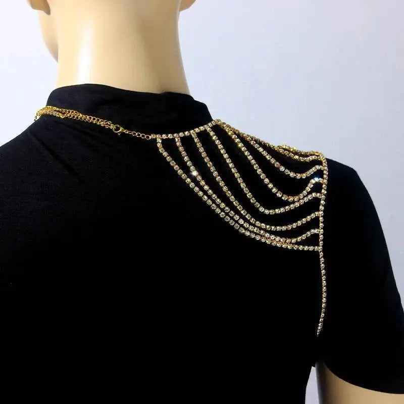 1 pc, Shoulder Jewelry Rhinestones Body Chain for Women Bohemian Shoulder Chain Necklace Jewelry for Party Wedding Summer Beach JettsJewelers