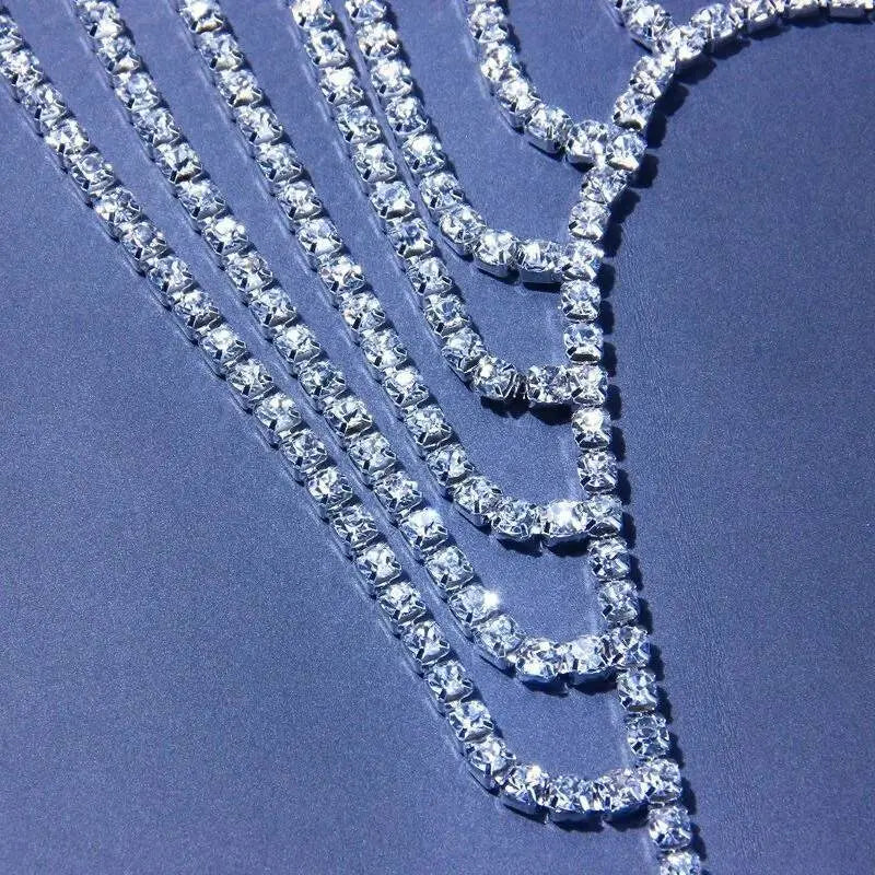 1 pc, Shoulder Jewelry Rhinestones Body Chain for Women Bohemian Shoulder Chain Necklace Jewelry for Party Wedding Summer Beach JettsJewelers