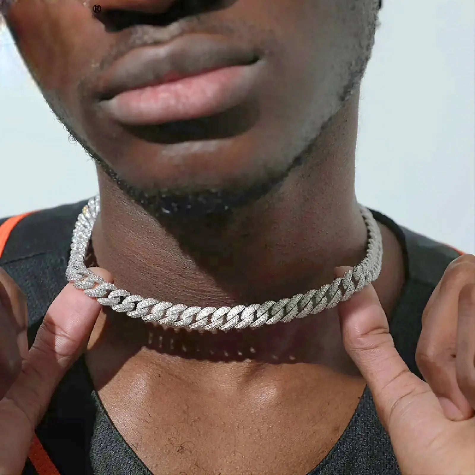 10mm Iced Out Chain Cuban Link Diamond Chain Necklace 18k Gold/White/Rose Gold Plated Miami Bling Drip Chains and Bracelets Rappers Choker JettsJewelers