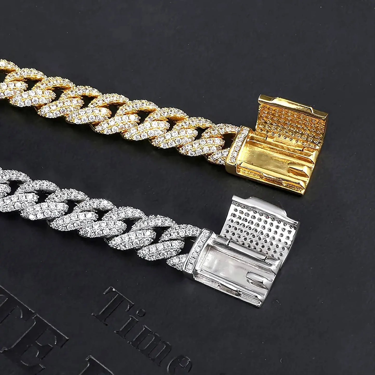 10mm Iced Out Chain Cuban Link Diamond Chain Necklace 18k Gold/White/Rose Gold Plated Miami Bling Drip Chains and Bracelets Rappers Choker JettsJewelers