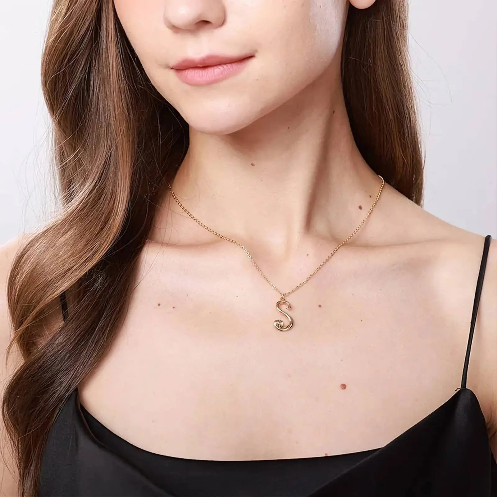 14K Gold Flower Letter Necklace, Gold Initial Necklace, A - Z Initial Necklace, Gold Chain, Letter Pendant, Beauty, Personalized Rose Letter JettsJewelers