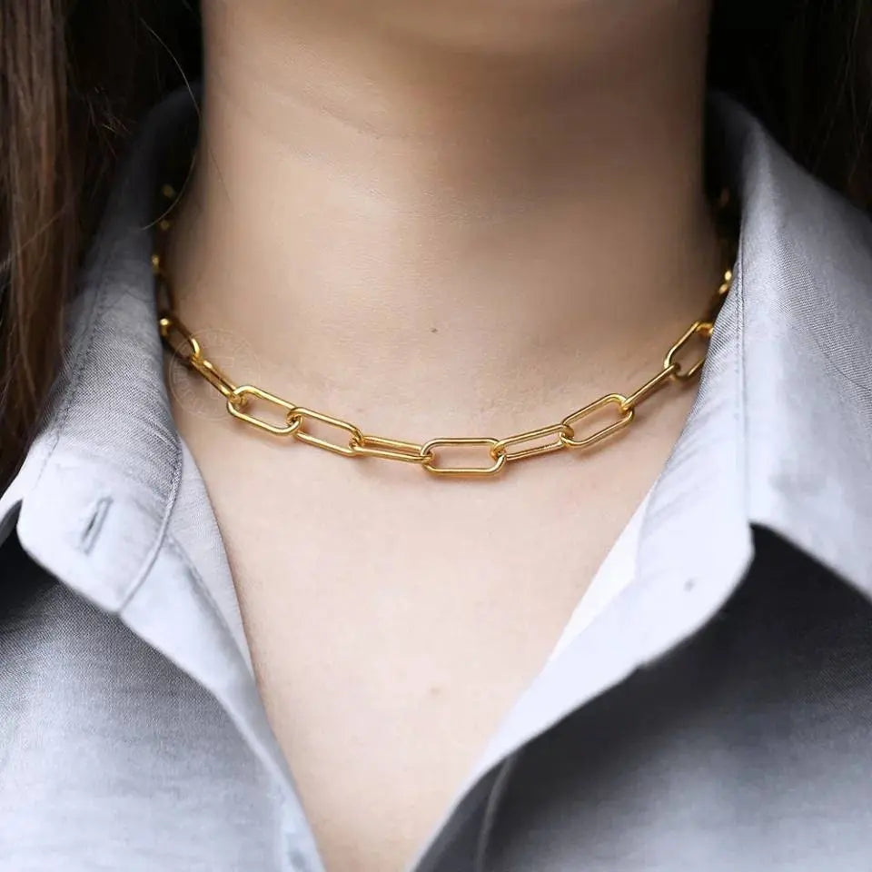 14K Gold Plated Dainty Layering Necklaces for Women | Paperclip Layered Chains - JettsJewelers