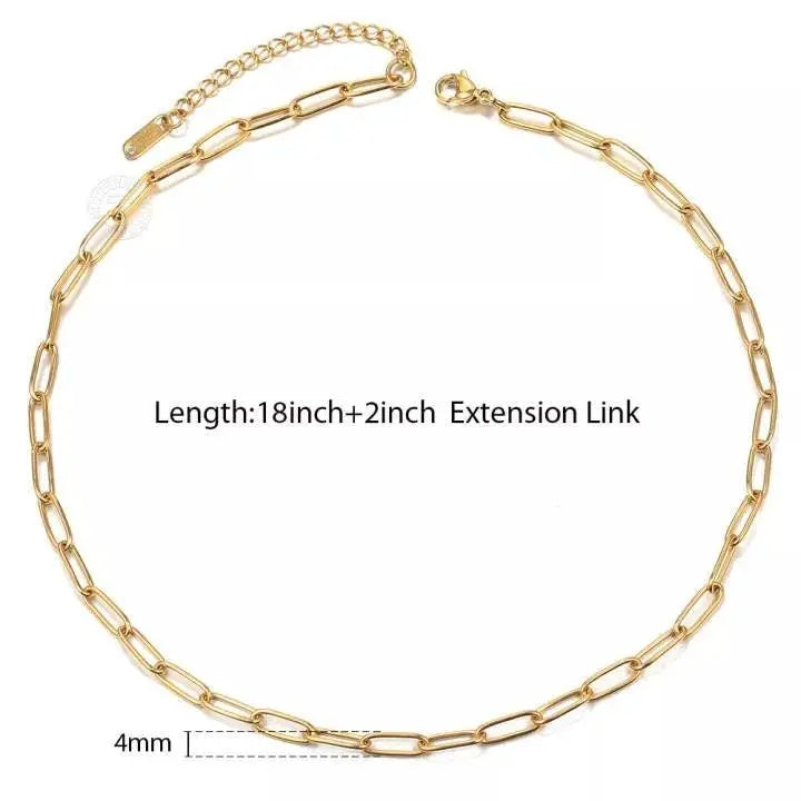 14K Gold Plated Dainty Layering Necklaces for Women | Paperclip Layered Chains - JettsJewelers