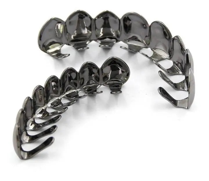 14K Gold Plated Gold Finish 6 Top Teeth 6 Bottom Tooth Hip Hop Mouth Grills for Men and Women JettsJewelers