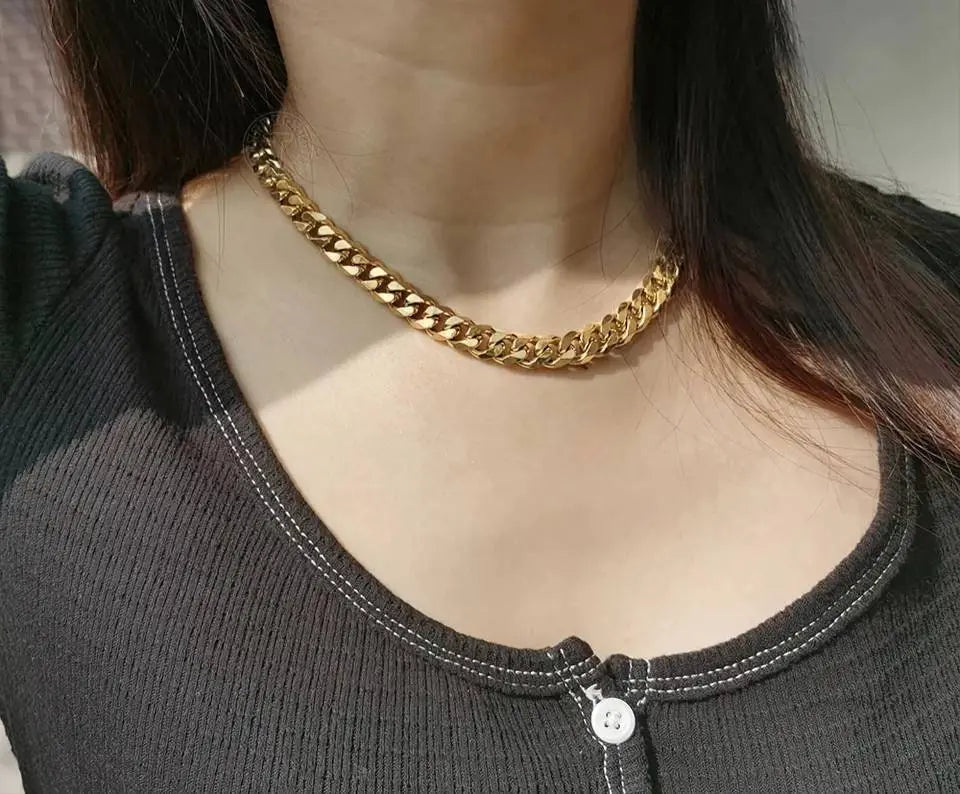 14k Gold Cuban Link Necklace, 3mm/5mm/7mm/9mm/11mm Mens Gift, Gift for Dad, Wife Husband, Stainless Steel Necklace , Silver, Gold Necklace JettsJewelers