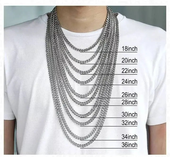 14k Gold Cuban Link Necklace, 3mm/5mm/7mm/9mm/11mm Mens Gift, Gift for Dad, Wife Husband, Stainless Steel Necklace , Silver, Gold Necklace JettsJewelers