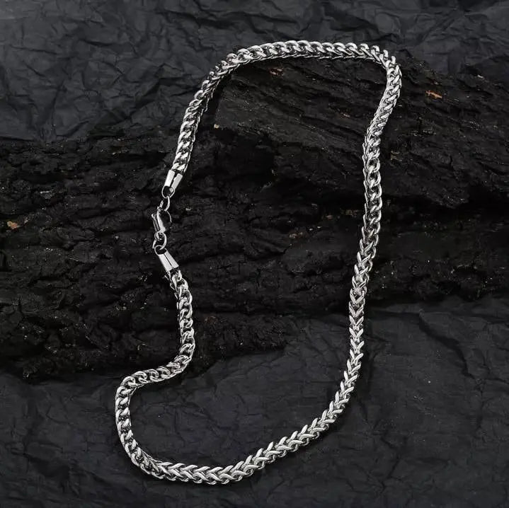 14k Gold Plated 6mm Franco Chain Necklace Stainless Steel, Franco Necklace for Men,  Mens Gift, Husband, Stainless Steel Necklace JettsJewelers