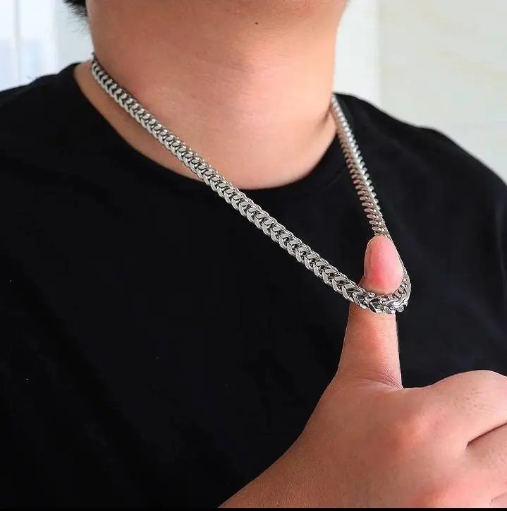 14k Gold Plated 6mm Franco Chain Necklace Stainless Steel, Franco Necklace for Men,  Mens Gift, Husband, Stainless Steel Necklace JettsJewelers