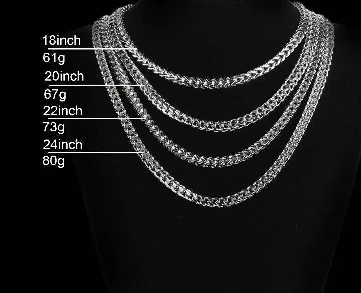 14k Gold Plated 6mm Franco Chain Necklace Stainless Steel, Franco Necklace for Men,  Mens Gift, Husband, Stainless Steel Necklace JettsJewelers