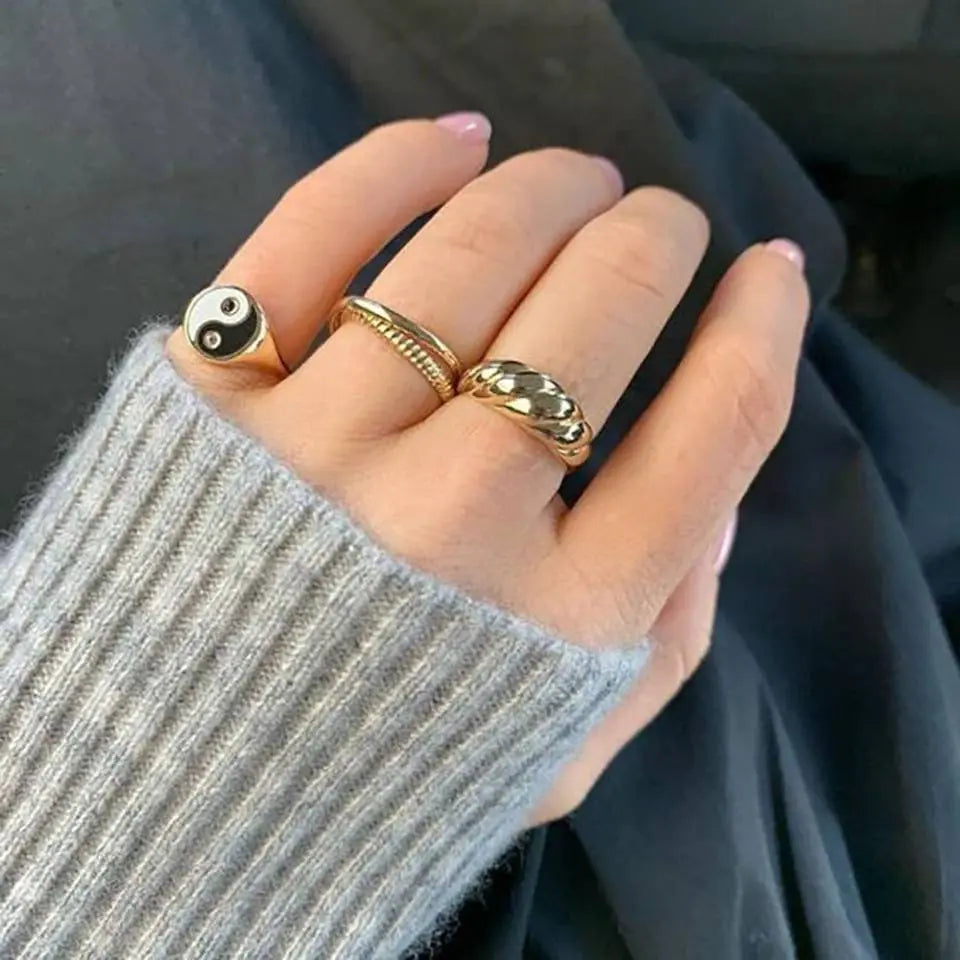 14k Gold Plated Chunky Croissant Dome Rings | Gold Rings for Women - JettsJewelers