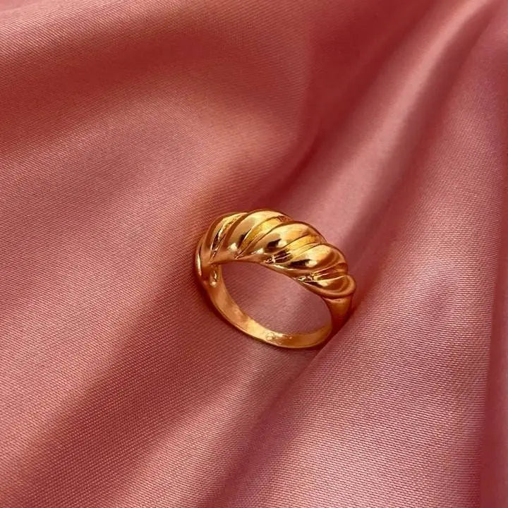 14k Gold Plated Chunky Croissant Dome Rings | Gold Rings for Women - JettsJewelers