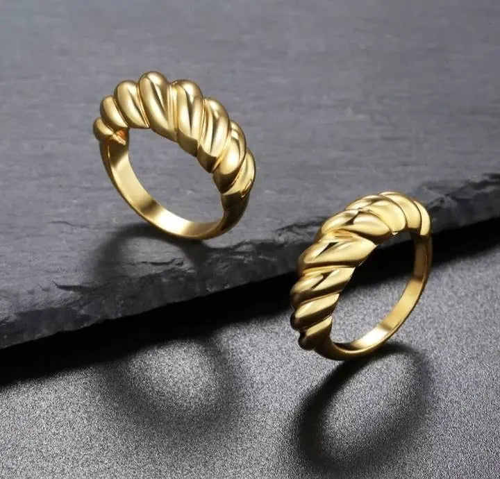 14k Gold Plated Chunky Croissant Dome Rings | Gold Rings for Women - JettsJewelers