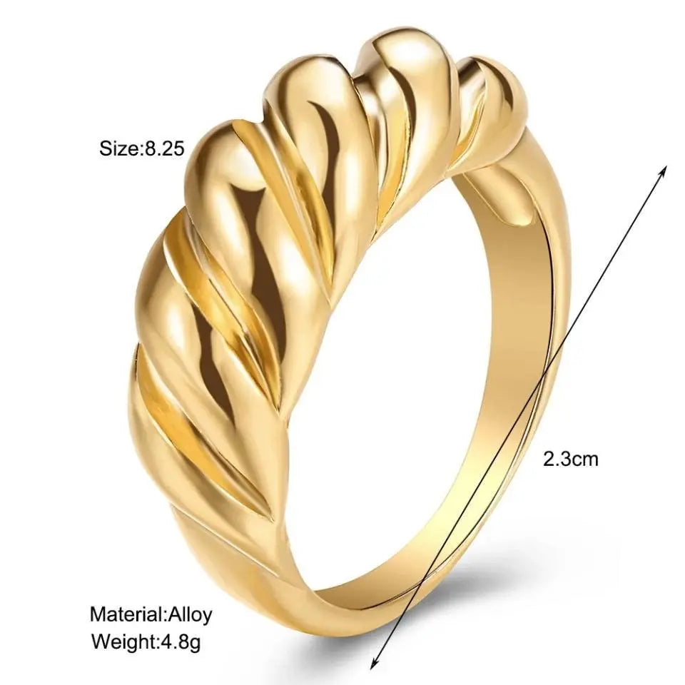 14k Gold Plated Chunky Croissant Dome Rings | Gold Rings for Women - JettsJewelers