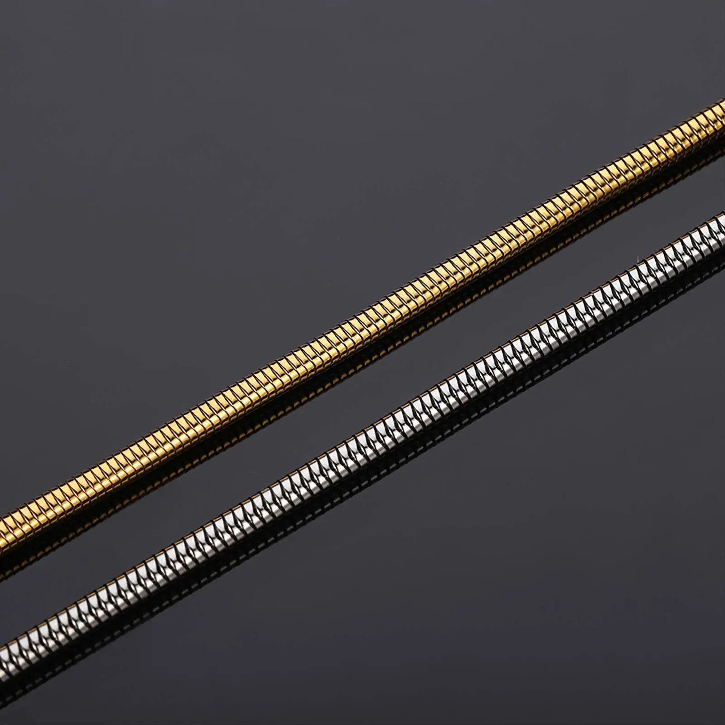 14k Gold Snake Necklace, 1mm/2mm/3.2mm/4mm Mens Gift, Gift for Dad, Wife Husband, Stainless Steel Necklace , Silver, Gold Snake Necklace JettsJewelers