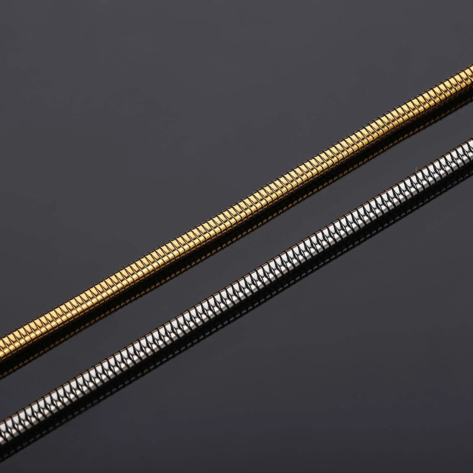 14k Gold Snake Necklace, 1mm/2mm/3.2mm/4mm Mens Gift, Gift for Dad, Wife Husband, Stainless Steel Necklace , Silver, Gold Snake Necklace JettsJewelers