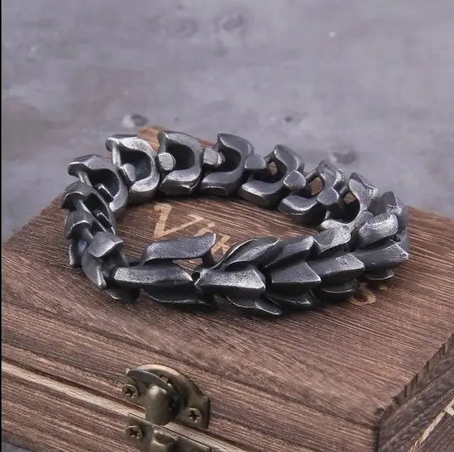 14mm Viking Serpent Dragon Ouroboros Jewelry Stainless Steel Head Bracelet Men Mouth Punk Bracelet Motorcycle Jewelry JettsJewelers