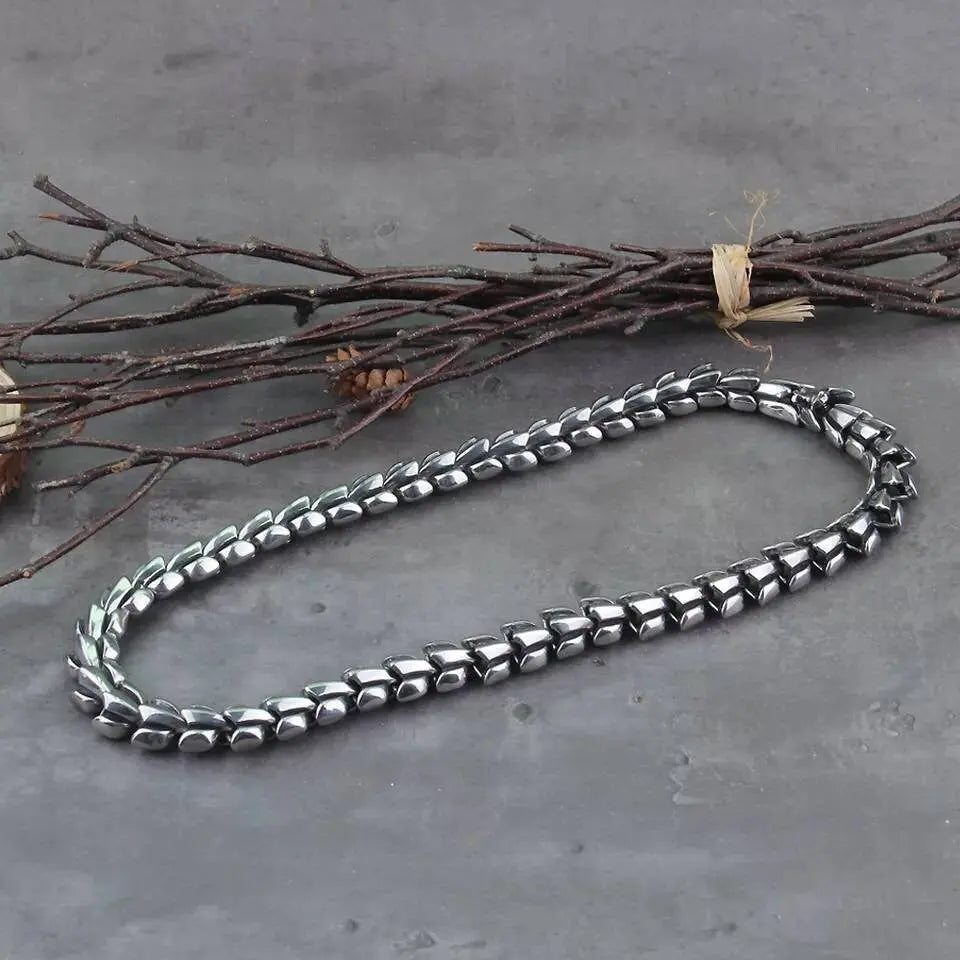 14mm Viking Serpent Dragon Ouroboros Jewelry Stainless Steel Head Necklace Men Mouth Punk Motorcycle Jewelry Necklace JettsJewelers