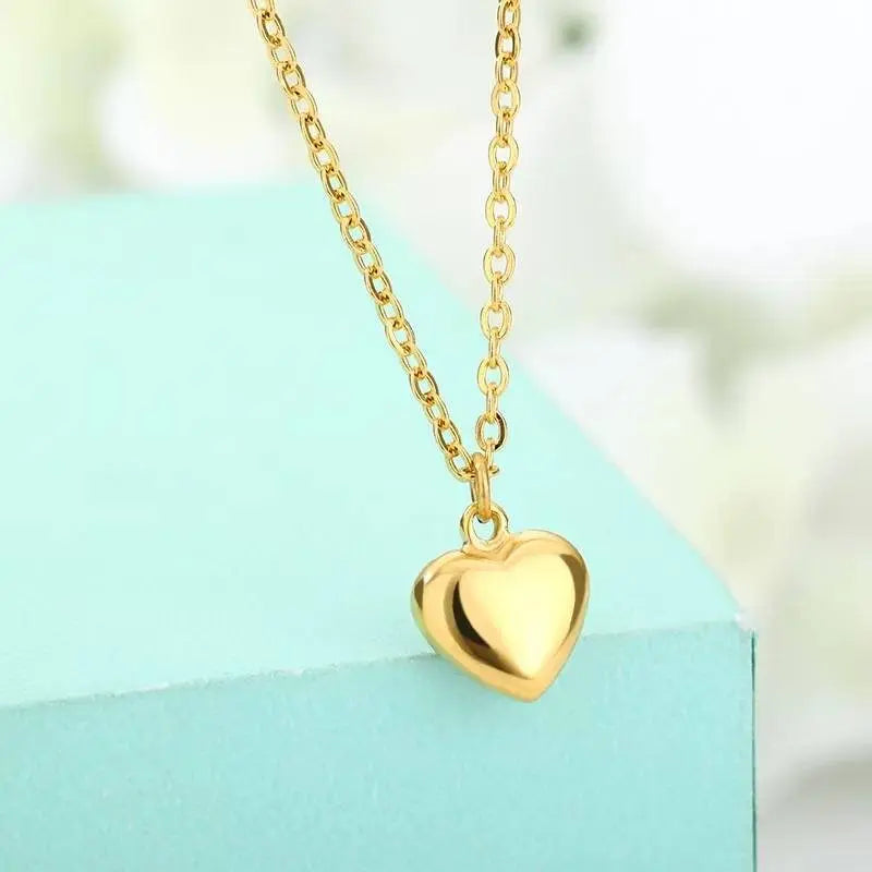 18K Gold Heart Pendant Necklace for Women Stainless Steel Gold Plated JettsJewelers
