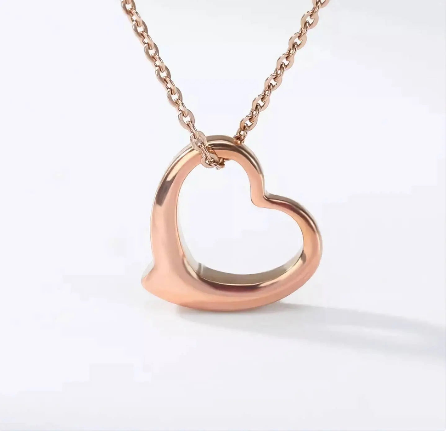 18K Gold Hollow Heart Shape Pendant Necklace for Women Stainless Steel Gold Plated JettsJewelers