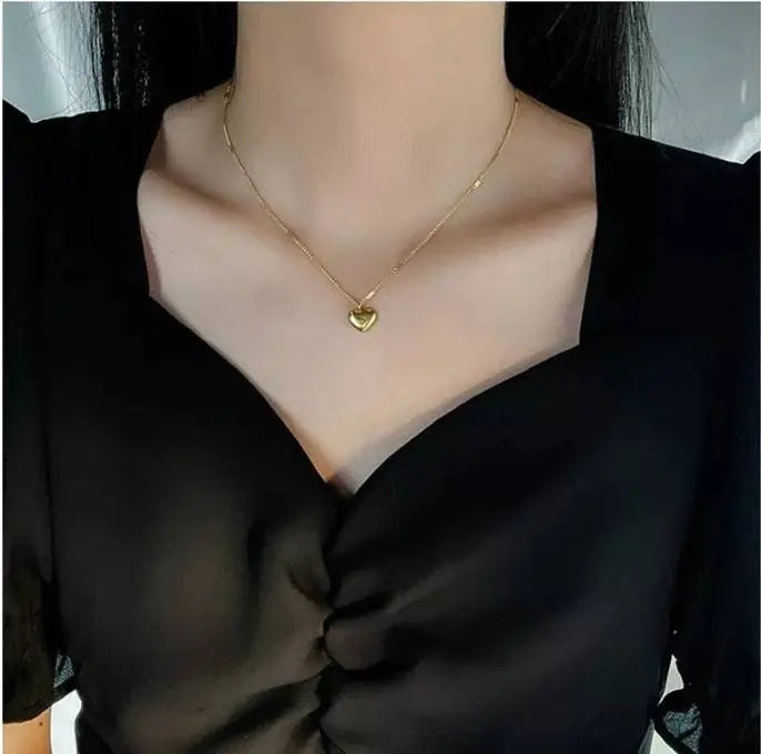 18K Gold Love Heart Pendant Necklace for Women Stainless Steel Gold Plated JettsJewelers