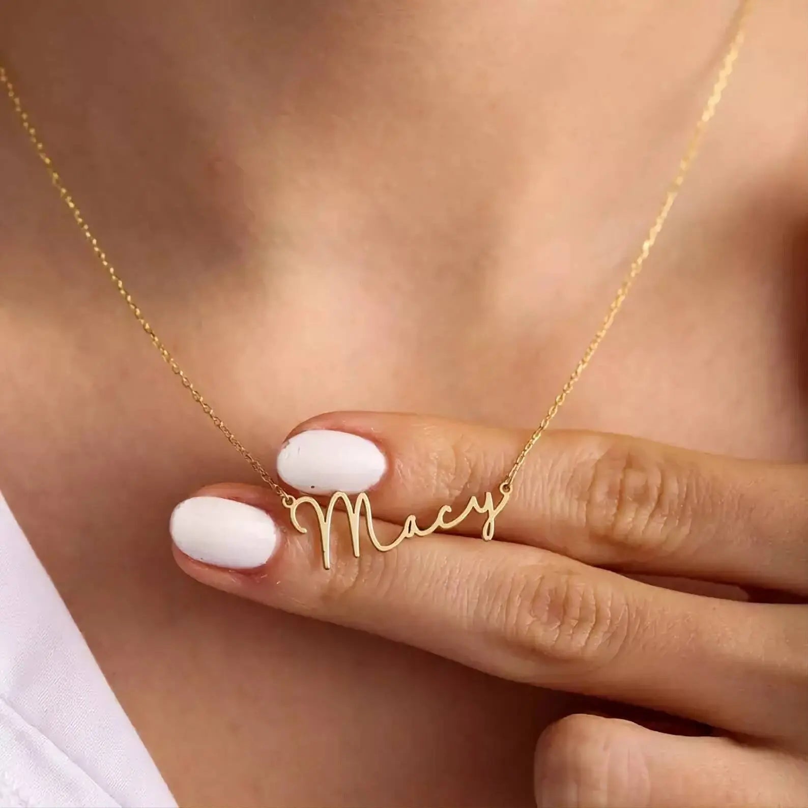 18K Gold Personalized Name Pendant Necklace for Women Stainless Steel Gold Plated Necklace JettsJewelers