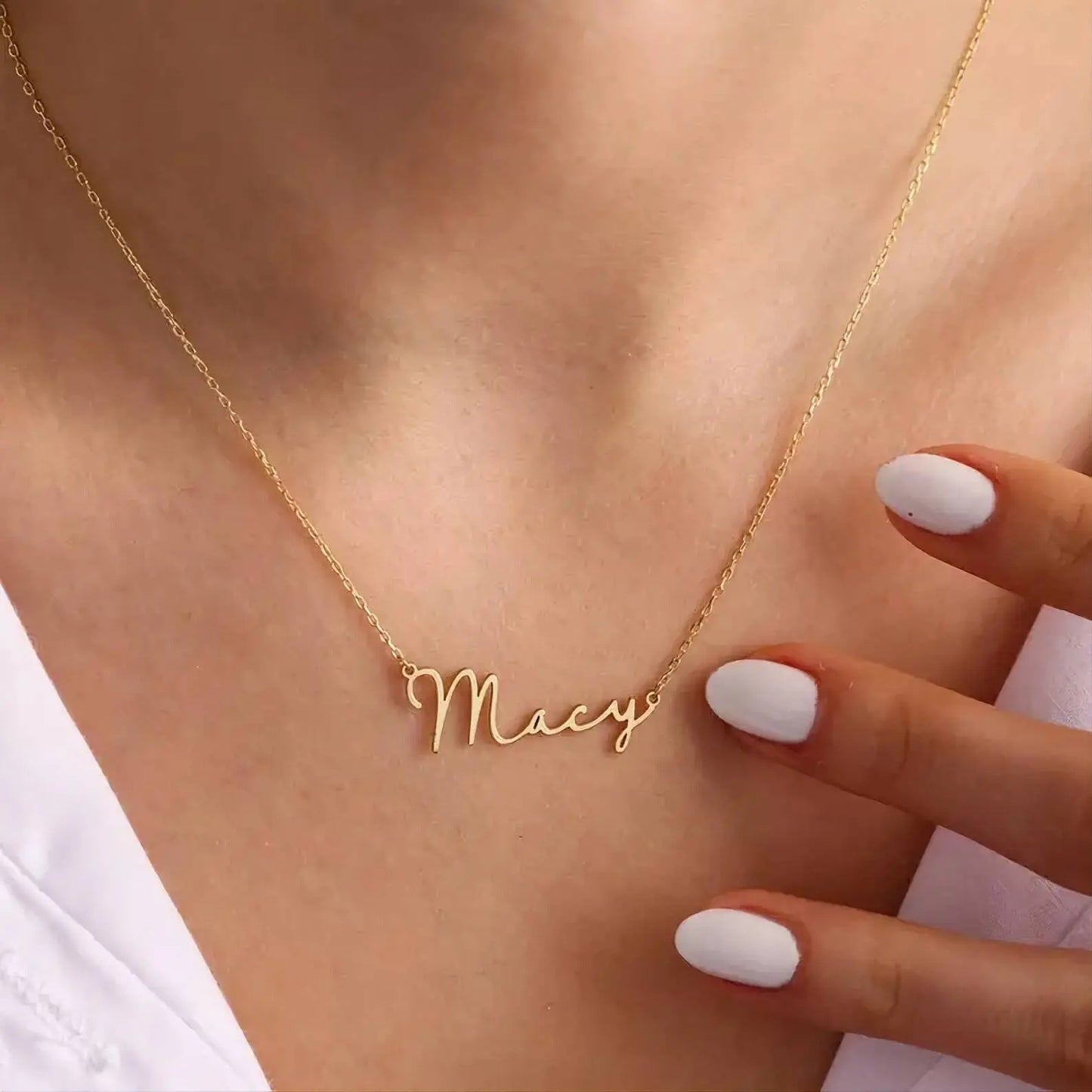 18K Gold Personalized Name Pendant Necklace for Women Stainless Steel Gold Plated Necklace JettsJewelers