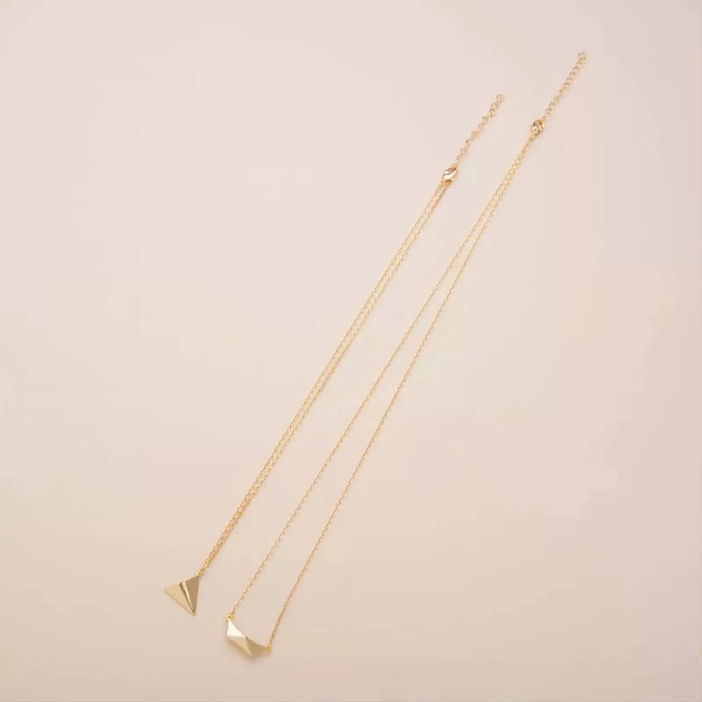 18K Gold Plated Minimalist Paper Boat and Plane Pendant Necklace Clavicle for Women Stainless Steel Gold Plated JettsJewelers