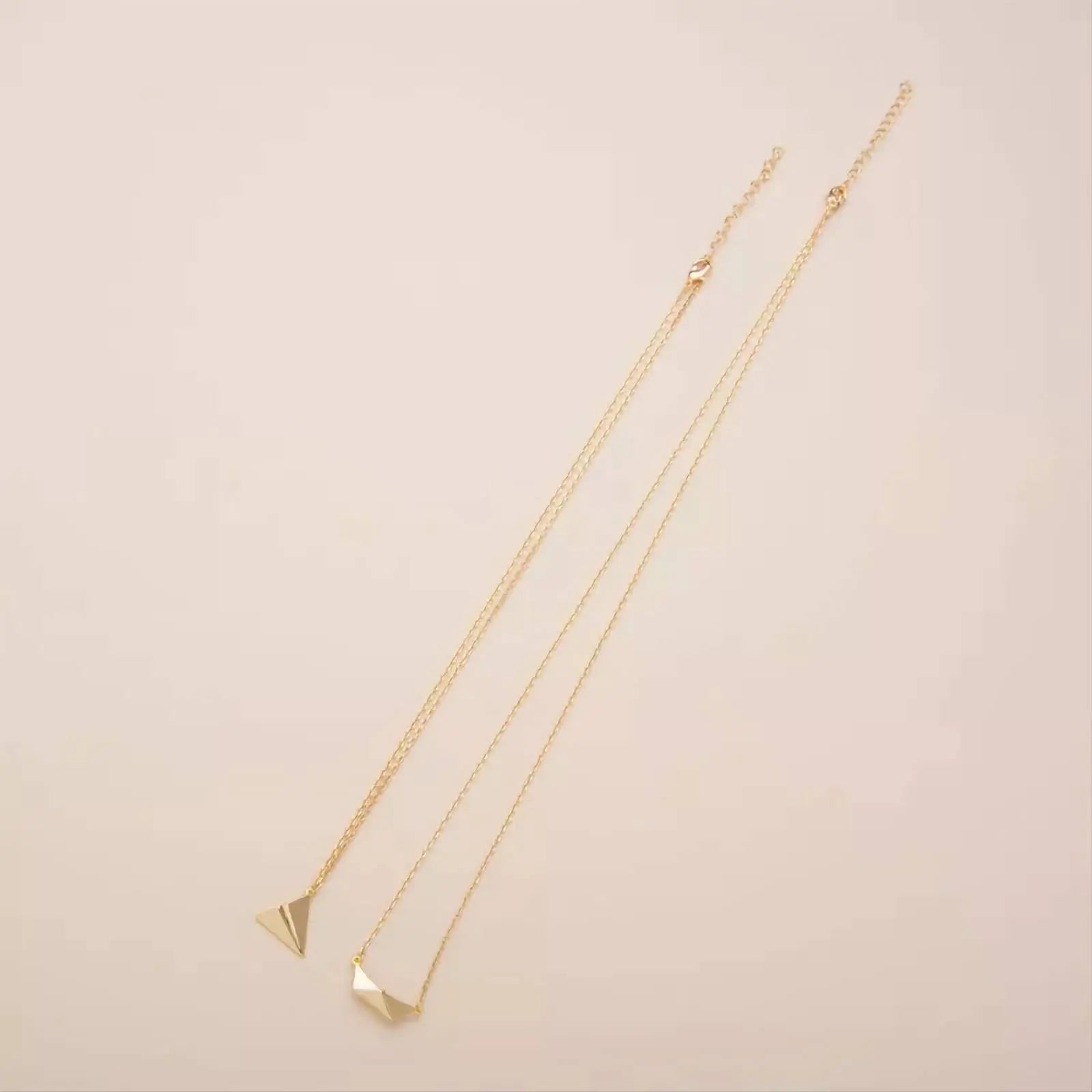 18K Gold Plated Minimalist Paper Boat and Plane Pendant Necklace Clavicle for Women Stainless Steel Gold Plated JettsJewelers