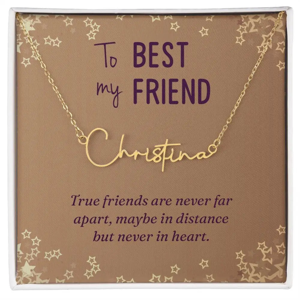 18K Yellow Gold Signature Style Name Necklace Pendant Necklace for Women Stainless Steel Gold Plated Necklace Custom Name Necklace JettsJewelers