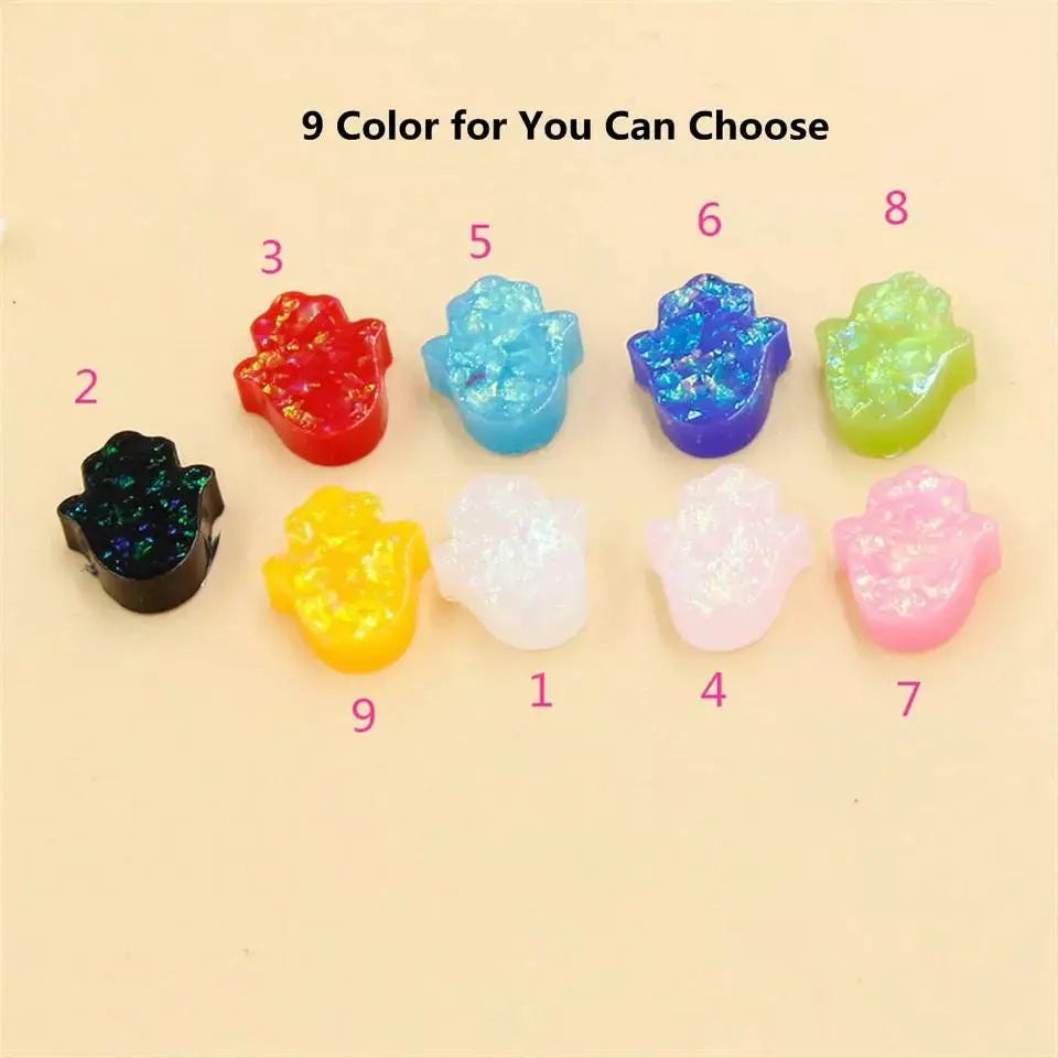 18k Gold Blue Colorful Opal Hamsa Necklace with 18k Solid Gold Chain, White Blue Opal Fatima Hand 18k Gold Necklace for Women Girls Kids JettsJewelers