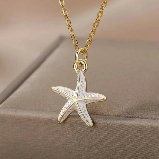 18k Gold Plated Colored Starfish Pendant Necklace JettsJewelers