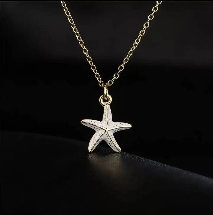 18k Gold Plated Colored Starfish Pendant Necklace JettsJewelers