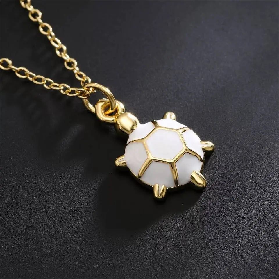 18k Gold Plated Colored Turtle Pendant Necklace JettsJewelers