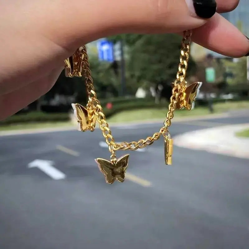 18k Gold Plated Colorful Butterfly Necklace JettsJewelers