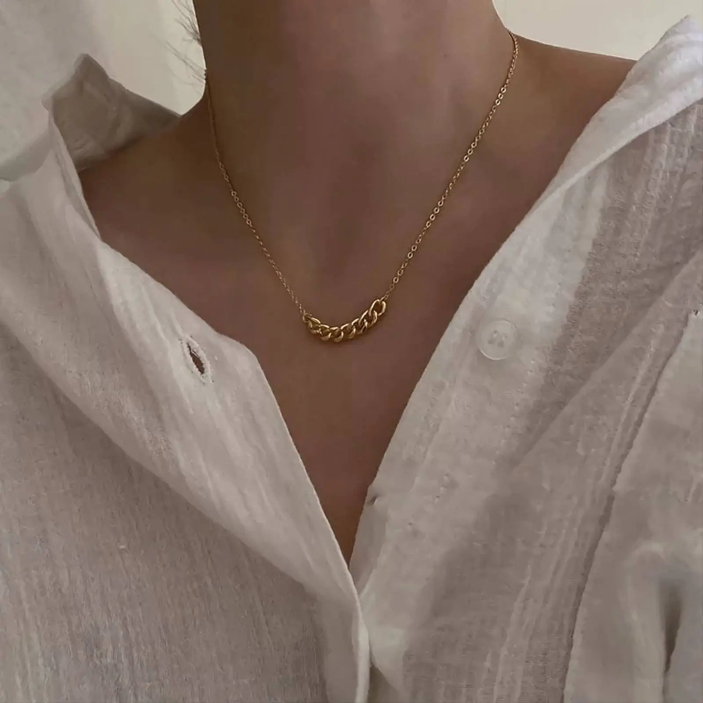 18k Gold Plated Curb Link Necklace JettsJewelers