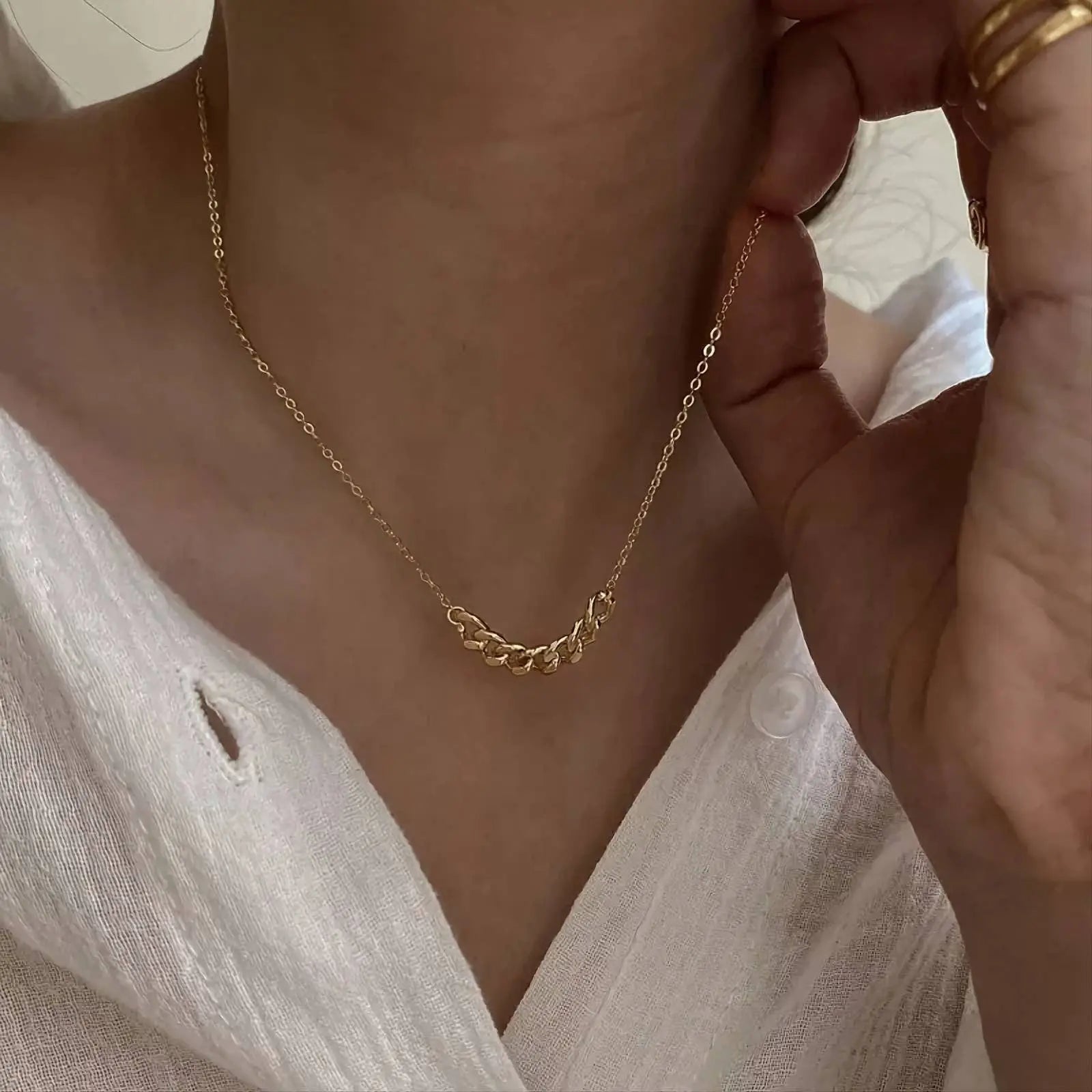 18k Gold Plated Curb Link Necklace JettsJewelers