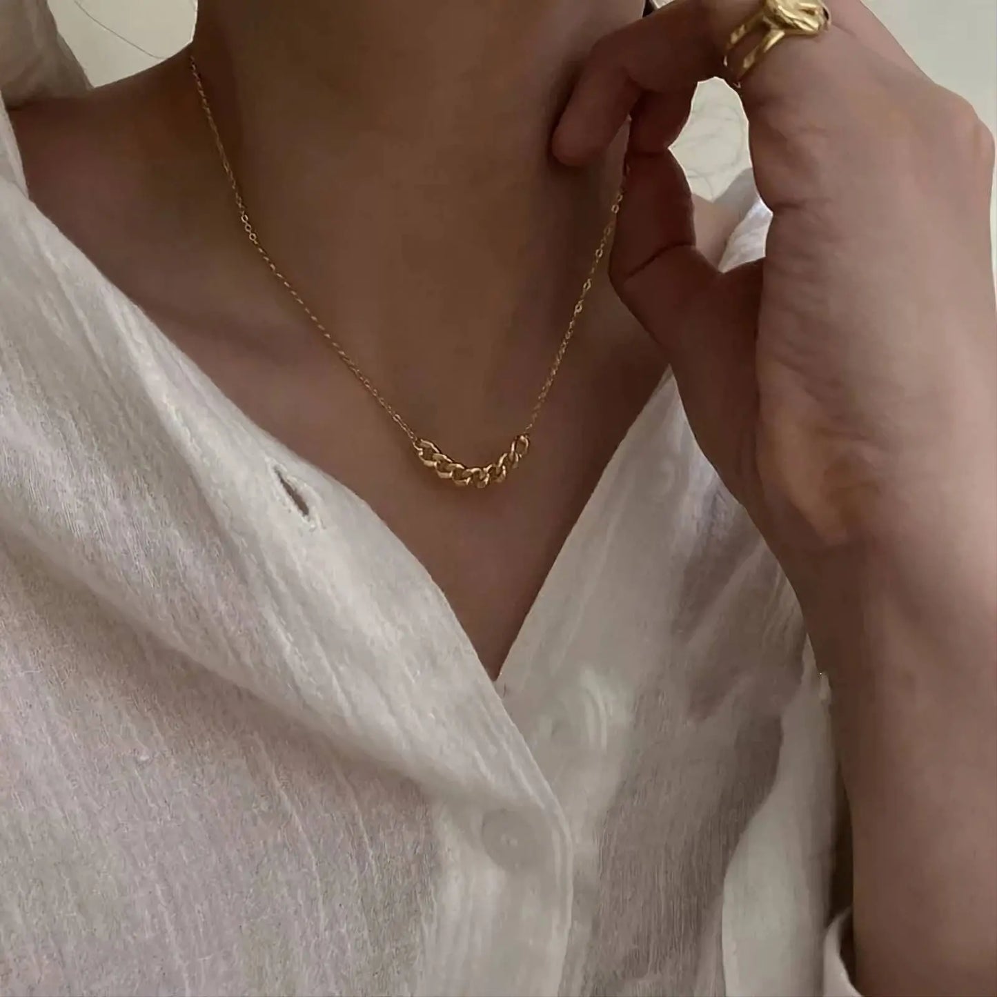 18k Gold Plated Curb Link Necklace JettsJewelers