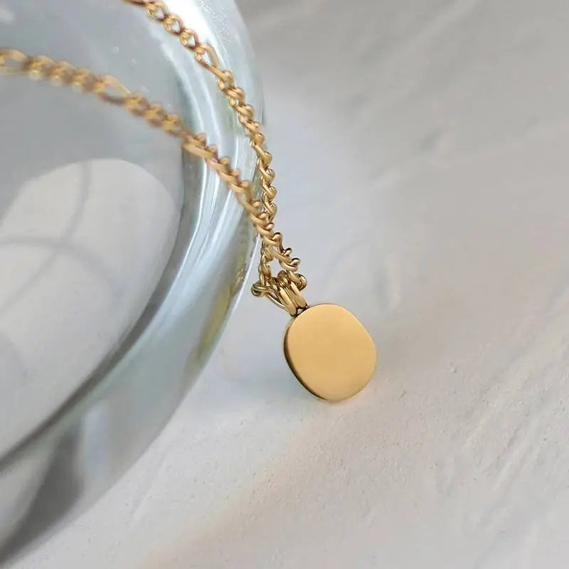 18k Gold Spring Green Amazonite Natural Stone Pendant Necklace (20'' Stainless Steel Chain), Retro Elegant Temperament Style Necklace - JettsJewelers