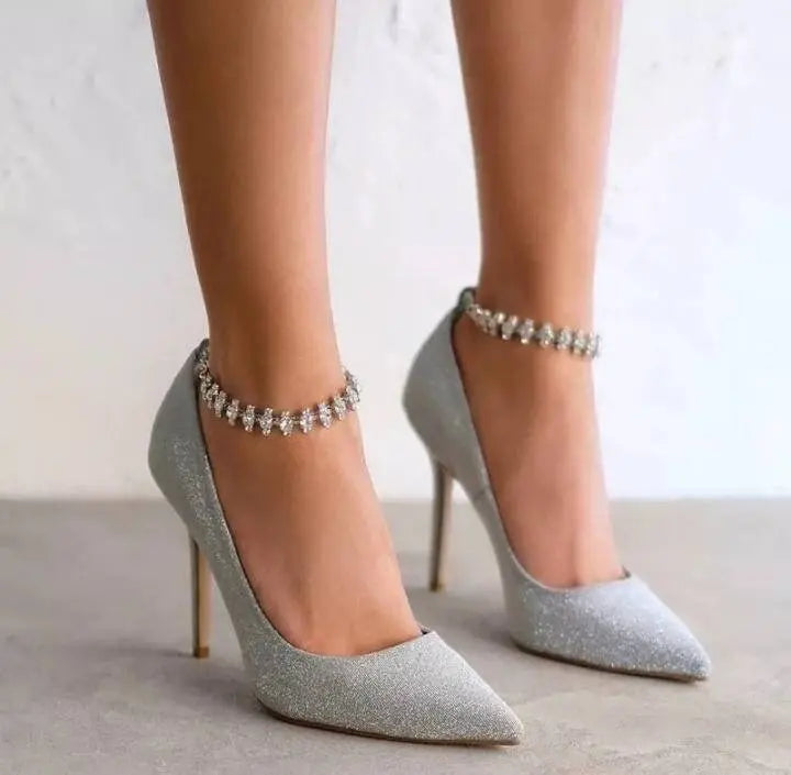 1pc Rhinestone Anklet Chain Bracelet Boho High Heel Anklet JettsJewelers