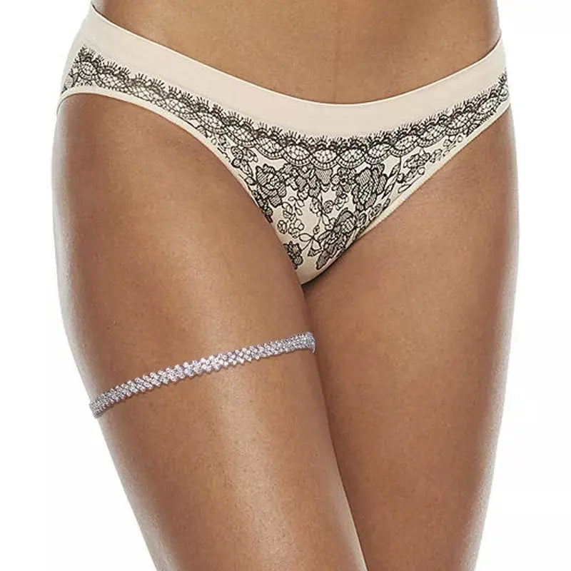 1pc Simple Chain Rhinestone Leg Chain Gold and Silver for Women Thigh Chain For Girls Gold Pendant Boho Body Chain for Beach Summer Holiday JettsJewelers