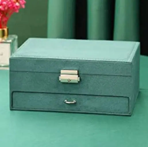 2 Tier Lockable Stackable Storage Jewelry Organizer Velvet - JettsJewelers