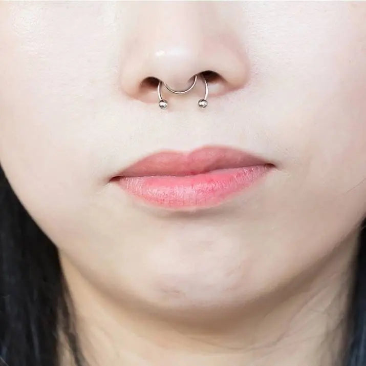 20G 5 Pcs Fake Nose Rings Hoop Clip-on Stainless Steel Septum Jewelry Non Piercing Cartilage Earring Lip Rings Faux Nose Ring Piercing - JettsJewelers