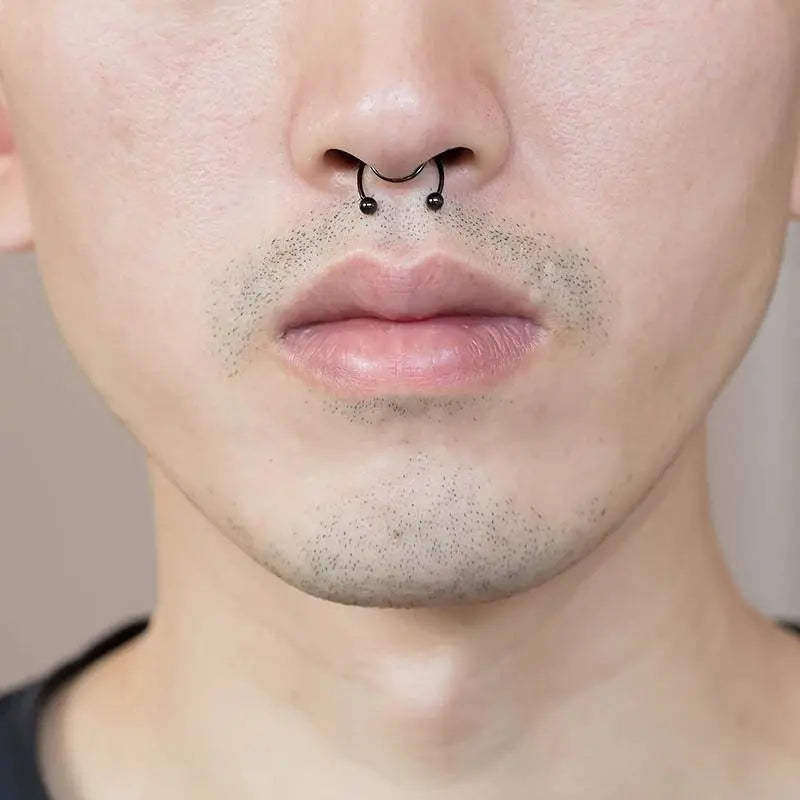 20G 5 Pcs Fake Nose Rings Hoop Clip-on Stainless Steel Septum Jewelry Non Piercing Cartilage Earring Lip Rings Faux Nose Ring Piercing - JettsJewelers