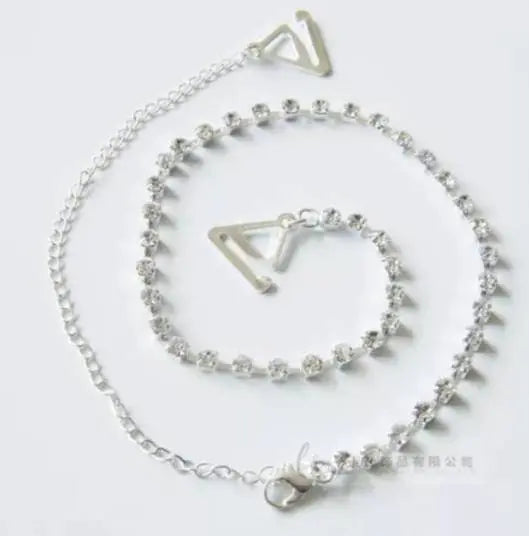 2pc Silver Shoulder Strap Rhinestones Body Chain for Women Bohemian Shoulder Chain Necklace Jewelry for Party Wedding Summer Beach JettsJewelers